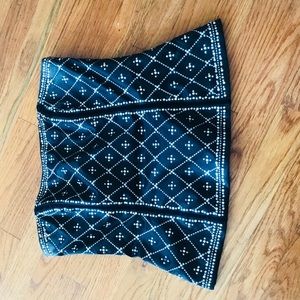 Black corset style top with silver beading